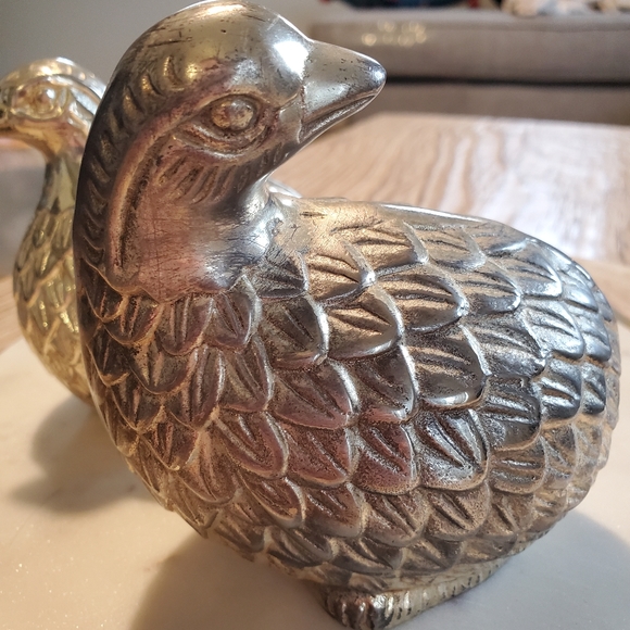 Mid-Century Small Figurines Pair of Quail Partridge Bird Guinea Hen Vintage - Picture 3 of 5